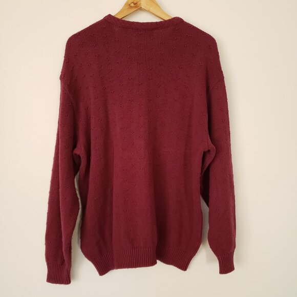 Vintage Northern Reflections By Parkhurst Maroon Farmhouse Knit Sweater Size L - Picture 7 of 15